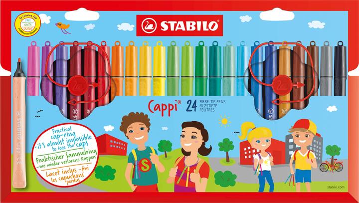 Produktbild STABILO Cappi Filzstift mit Kappenring (Sortiert, 24 x)