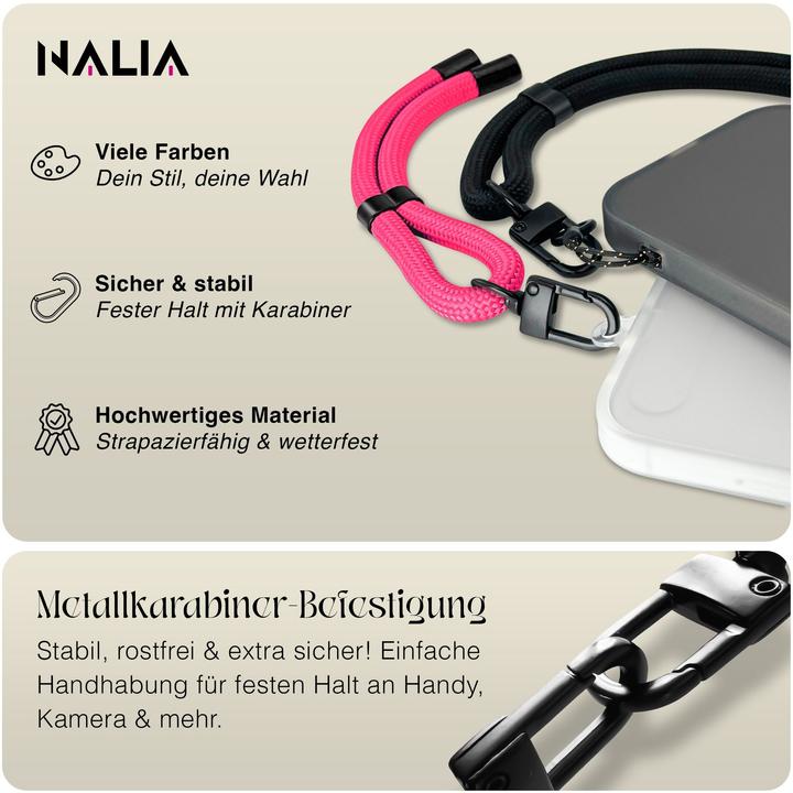 Actual product image Nalia Wristy Lanyard Handykette – Universal Trageband für Smartphones – Verstellbar, Soft & Elastisch