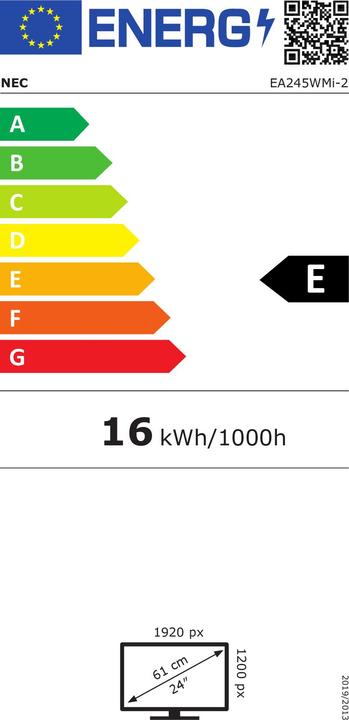 Energy Label NEC MultiSync EA245WMi-2 (1920 x 1200 pixels, 24")