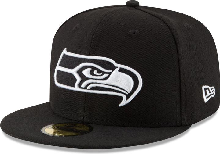 New Era 59Fifty Fitted Cap - BLACK Seattle Seahawks - 7 1/8 (7 1/8)