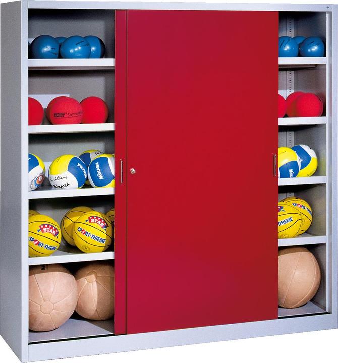 Actual product image C+P Ball cabinet (HxWxD: 195x190x60 cm, with solid sheet metal sliding doors, type 4)