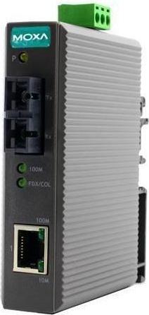 Moxa IMC-21-S-SC - Industrial 10100BaseT(X) to 100BaseFX media converter, single-mode, SC connector
