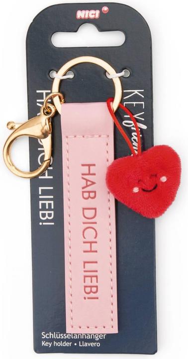 Actual product image Magni NICI Schlüsselanhänger Hab dich lieb! Kunstlederband mit Herz rosa 10cm