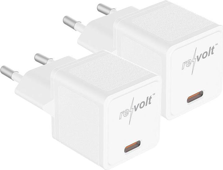 Revolt Set of 2 compact USB-C power supplies with Power Delivery up to 20 Watt, 3A (20 W)