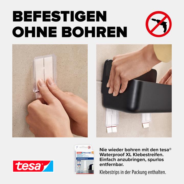 Produktbild tesa LAVAA Duschkorb, mittelgross inkl. Klebelösung ohne Bohren