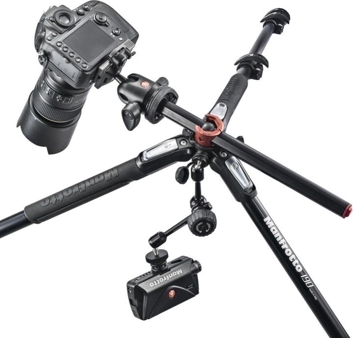 Immagine prodotto Manfrotto 190 ALU 4 SEC KIT Testa a sfera (Metallo)