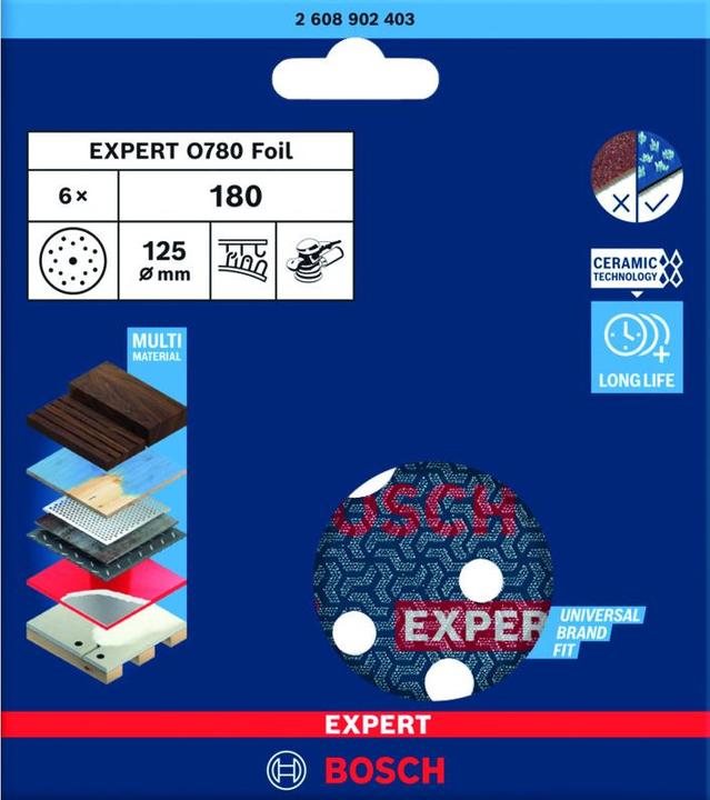 Actual product image Bosch Professional Schleifscheibe BOSCH 0780 ø125 K180 6Stk (180)