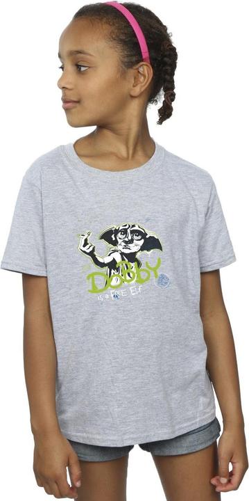 Actual product image Girls Dobby A Free Elf Cotton T-Shirt (116)