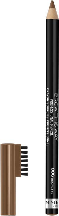 Productafbeelding Rimmel London Rimmel - Brow This Way Brow Wenkbrauwpotlood met Brush 006 Brunette 0,25g (006 Brunette)