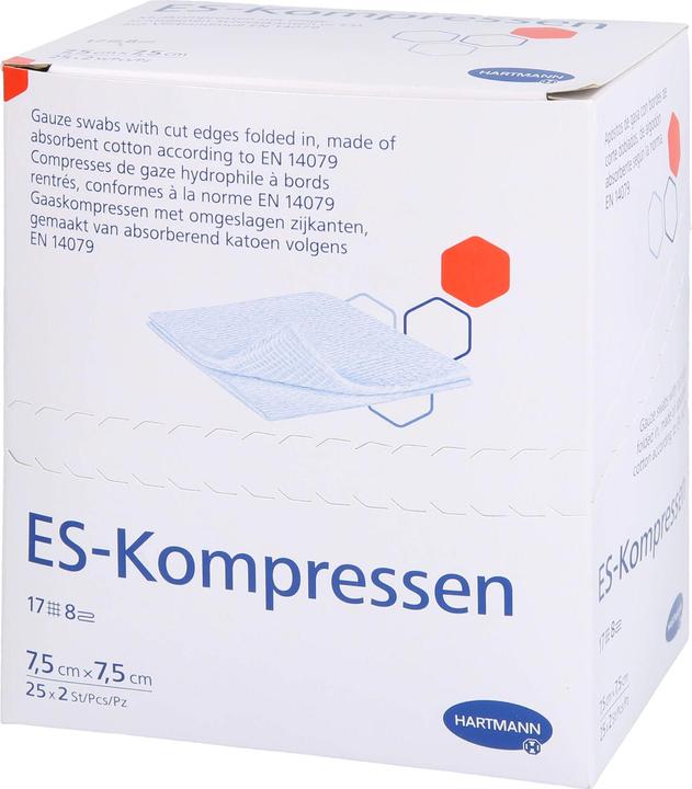 Hartmann ES compresses 7.5 cm x 7.5 cm sterile, 50 pcs. compresses
