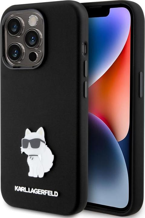Immagine prodotto Karl Lagerfeld KLHCP15LSMHCNPK iPhone 15 Pro 6.1" czarny/nero Silicone Choupette Metal Pin (Apple iPhone 15 Pro)