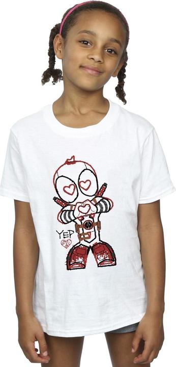Immagine prodotto Deadpool Love Beam Line Maglietta Ragazze (128)