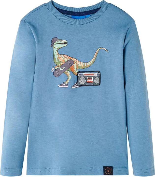 Immagine prodotto VidaXL Camicia da bambino a maniche lunghe blu medio 116,Materiale: 100 (116)