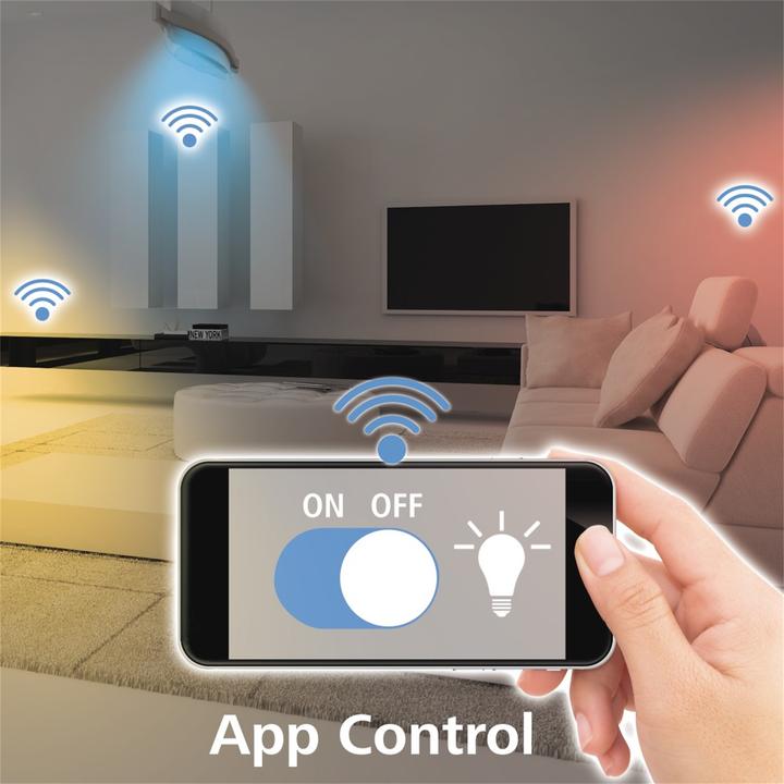 Actual product image Hama WLAN LED lamp, GU10, 5.5 W, without hub, for voice/app control, White (GU10, 5.50 W, 400 lm, 1 x, G)