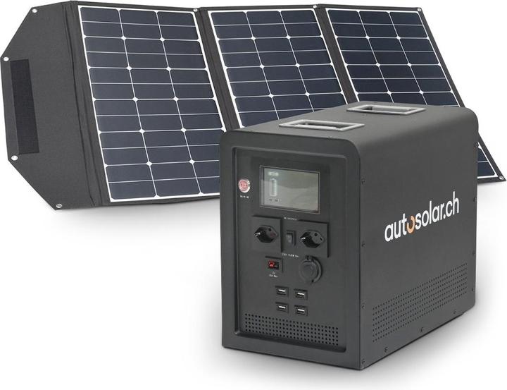 Immagine prodotto Autosolar Powerstation 1500W "Swiss Edition" con cassa solare da 195W (1500 Wh, 26.40 kg)