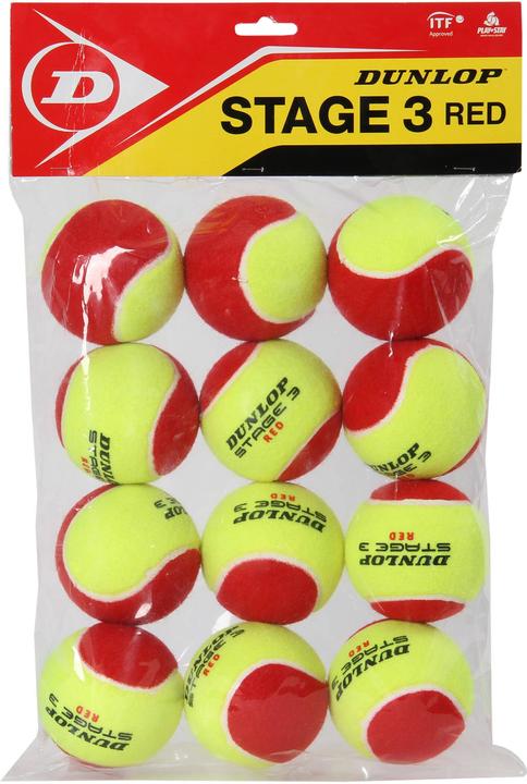 Actual product image Dunlop Tennis balls STAGE 3 RED 12-polybag ITF