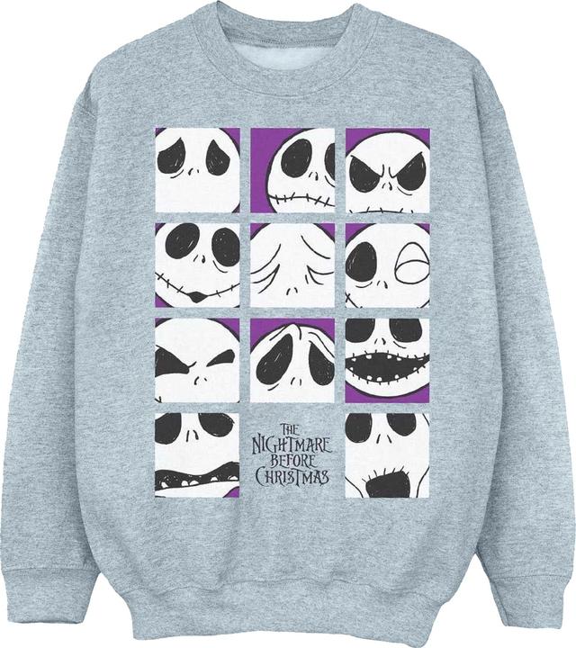Disney Nightmare Before Christmas Many Faces Of Jack Squares Sweatshirt
