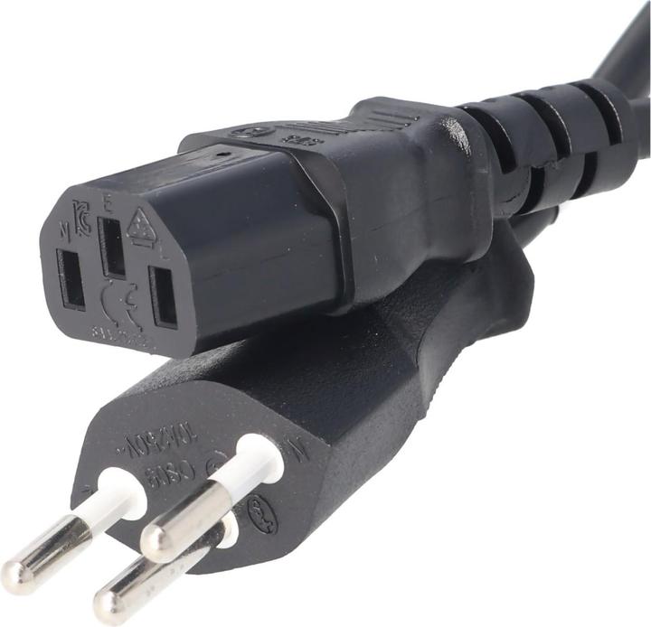 Actual product image AccuCell Mains cable with Swiss plug for IEC socket C13 (2 m)