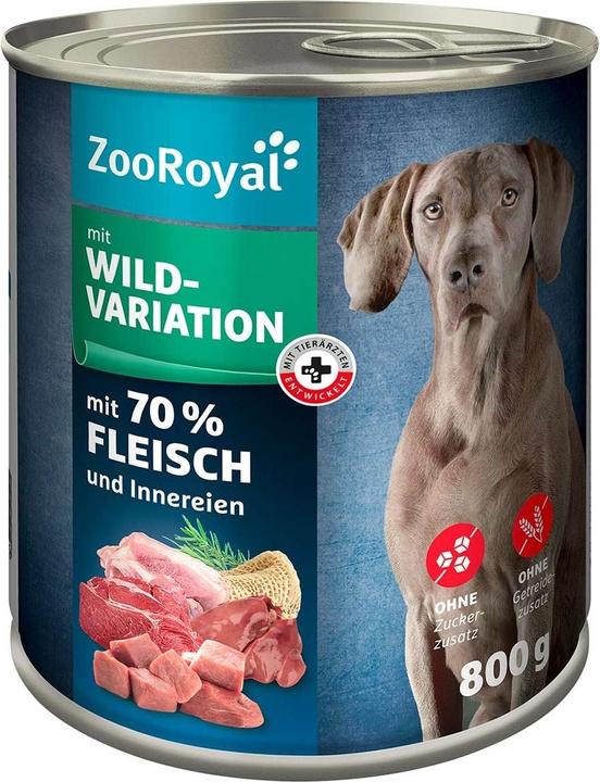Image du produit Zooroyal Nourriture humide pour chiens avec variation de gibier (6 pcs, 4800 g)