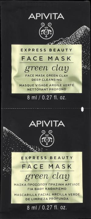 Produktbild Apivita Beauty Express Tiefenreinigende Gesichtsmaske mit grüner Tonerde 2x8ml (16 ml)