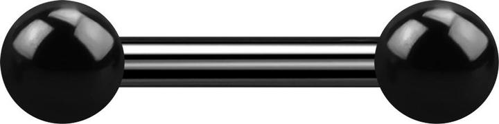 Star Piercing Barbell Innengewinde schwarz mit zwei Kugeln (ohne Messing, Chirurgenstahl 316L)