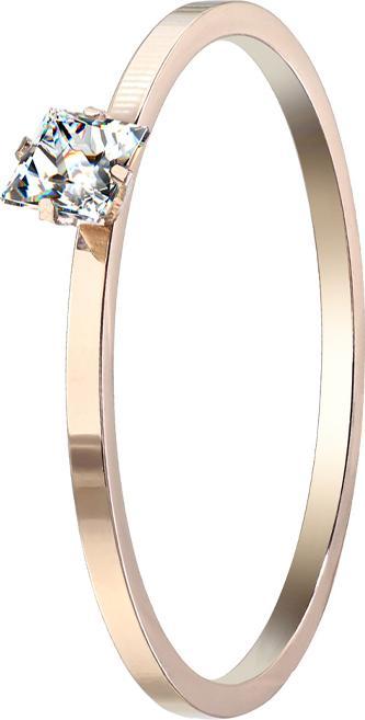 Produktbild Star Piercing Ring rosegold mit viereckigem Kristall (Chirurgenstahl 316L, ohne Messing)