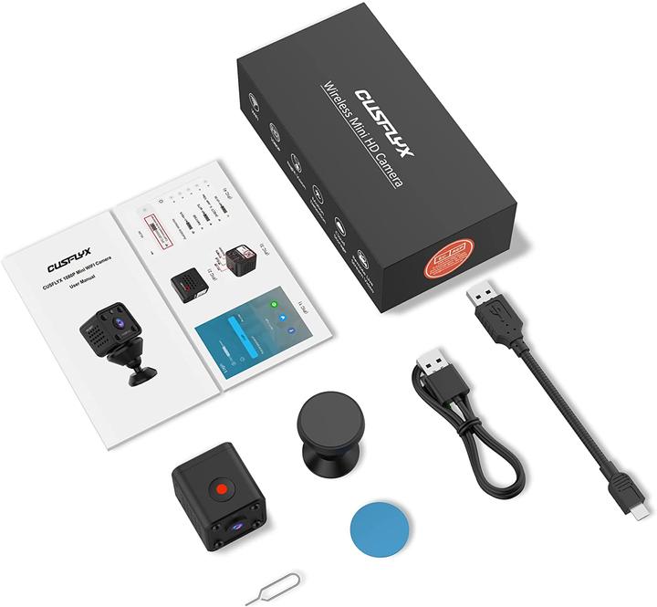 Actual product image Cusflyx 1080P Cloud WiFi Mini Camera (1920 x 1080 Pixels)