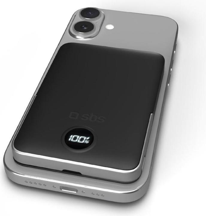 Actual product image SBS Wireless Power Bank 5,000 mAh with Stand and LCD (5000 mAh, 20 W)