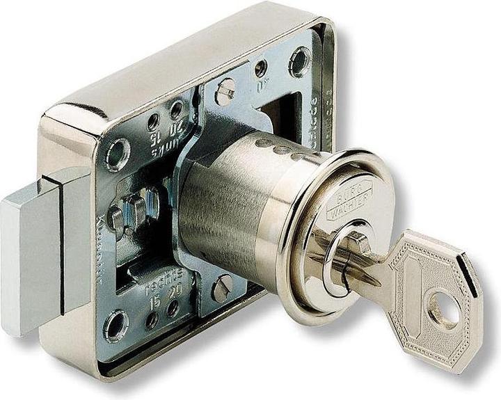 Burg Wächter MZ 23 cylindrical box lock, various sp., L 25 mm, polished brass