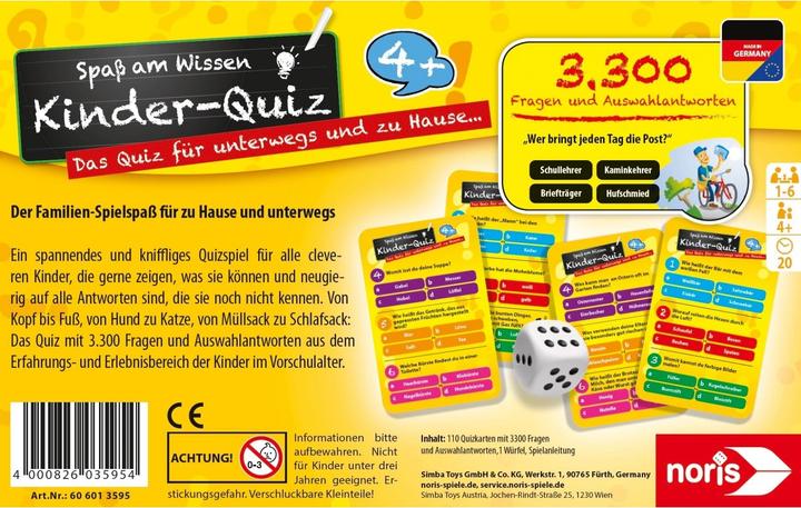 Actual product image Noris Children's quiz for clever kids (German)