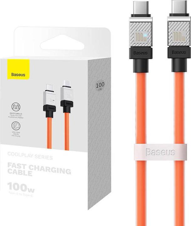 Produktbild Baseus Cable USB-C do USB-C CoolPlay 100W 1m (orange) (1 m, USB 3.2 Gen 2)