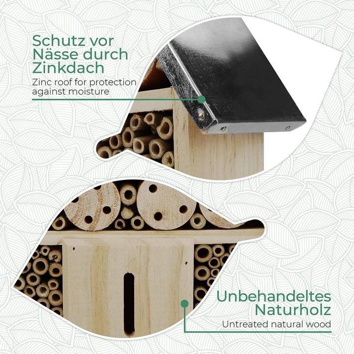 Image du produit Wildlife Friend Grand hôtel pour insectes (Papillons, Coccinelles, Guêpes creuseuses, Abeilles sauvages)