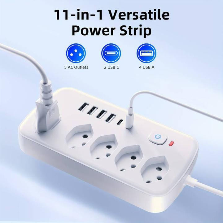 Produktbild PhoneLook 11-in-1-Steckdosenleiste (5 x, USB-A, USB-C)