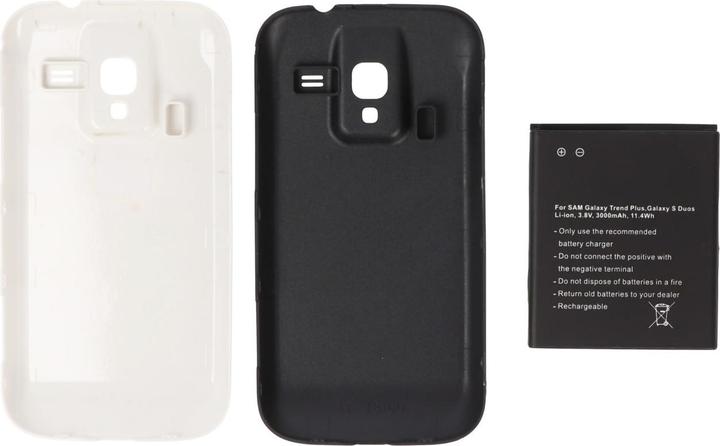 Produktbild AccuCell Akku Samsung Galaxy ACE 2, Samsung GT-I8160 mit Zusatzdeckel in weiss und dunkelblau