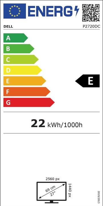Energy Label Dell P2720DC (2560 x 1440 pixels, 27")