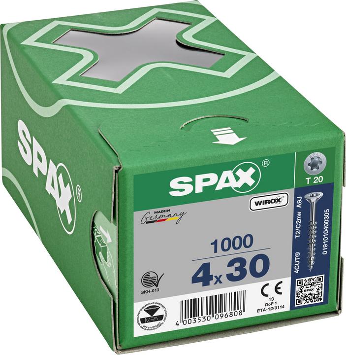 Actual product image Spax Chipboard screws SK T20 4,0x30 mm (1000 Screws per piece)