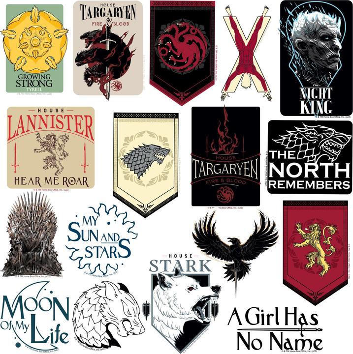 Actual product image Game of Thrones Deluxe Assorted Designs Stickers (Pack of 100)