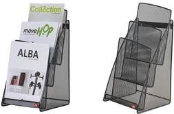 Produktbild Alba Tisch-Display "MESHPREZA5", A5 hoch, schwarz, 3 Fächer für Format DIN A5, aus Drahtmetall, Farbe: sc (A5)
