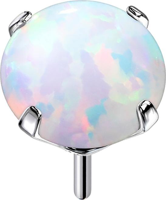 Immagine prodotto Star Piercing Argento senza fili con incastonatura di opale bianca (senza ottone, Titanio G23)