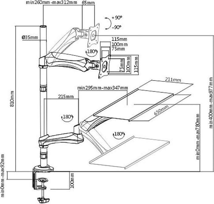 Image du produit Maclean MC-681 - Support VESA pour écran/téléviseur, 13-32", noir, 9 kg (Tables, 27")