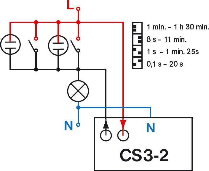 Productafbeelding Elektrobock Timer voor trappenhuisverlichting Trappentimer inbouw CS3-2 (Verwarmingsaandrijving)