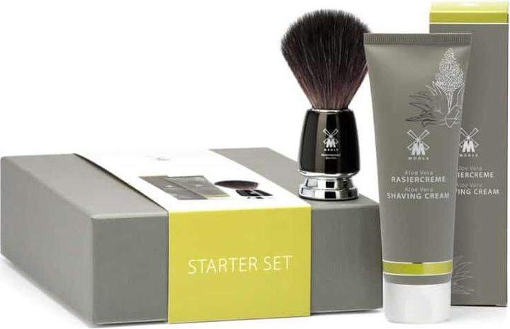 Image du produit Mühle Kit de démarrage avec RYTMO Black Fibre (21 M 226) et crème à raser Aloe Vera (Blaireau)