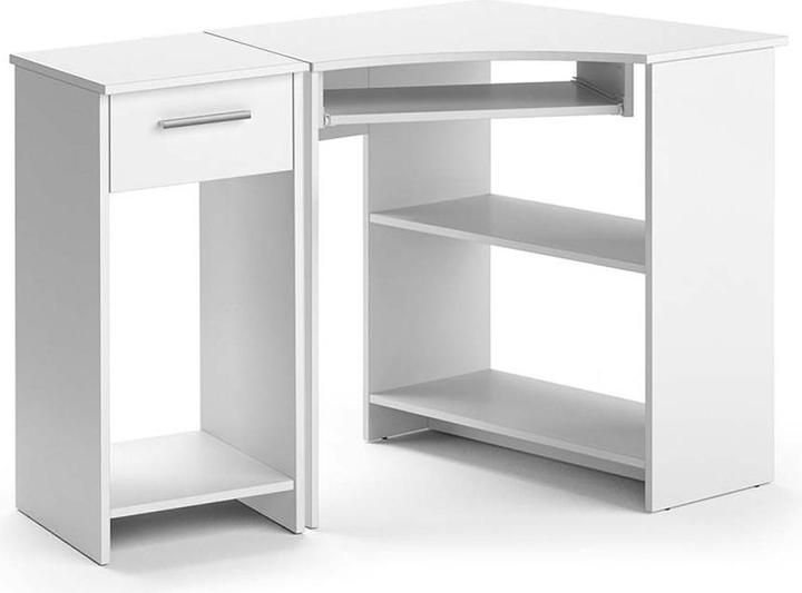 Immagine prodotto Vicco Scrivania angolare Odin, bianca, 83 x 76 cm Set con mobile porta PC