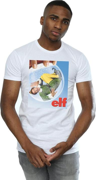Actual product image Elf Mens Snow Globe Poster T-Shirt (XL)