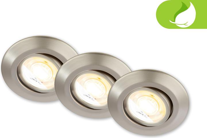 Actual product image Briloner Sustainable ultra-flat LED recessed lights set of 3 (520 lm)