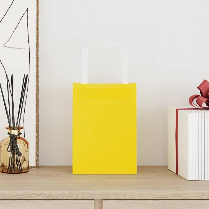 Produktbild VidaXL Kraftpapiertüten 50 Stk. mit Henkel Gelb 15x8x21 cm Papiertüte (Geschenkbox, 50 x)