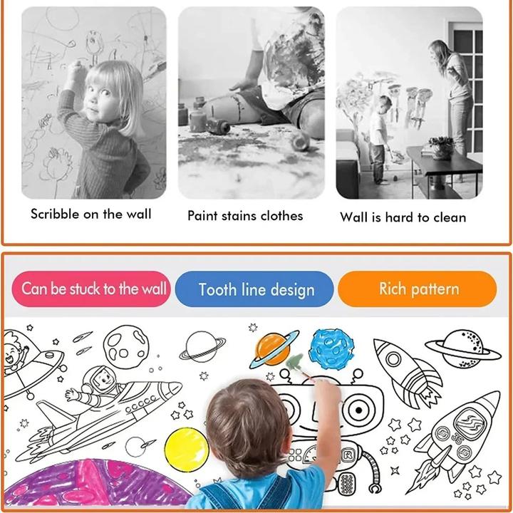 Produktbild Activity Board Kinder Zeichnung Rolle klebrige Farbe Füllung Papier Graffiti Scroll Färbung Papierrolle für Kinder