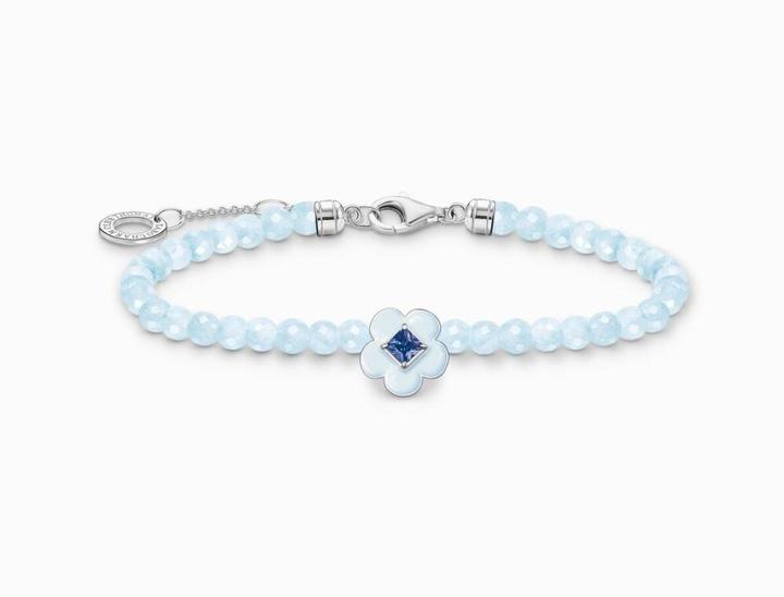Actual product image Thomas Sabo Bracelet flower with blue beads (19 cm, 925 silver, Enamel)