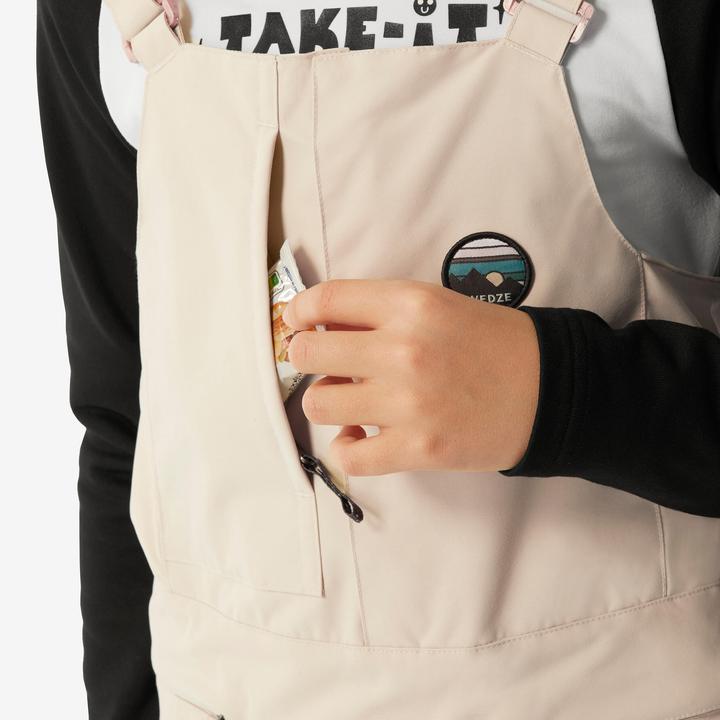 Actual product image Wedze Snowboard trousers dungarees kids piste - 500 white (128)