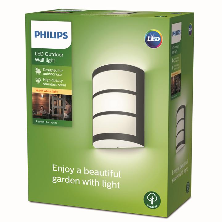 Actual product image Philips Python wall lamp (450 lm, IP44)